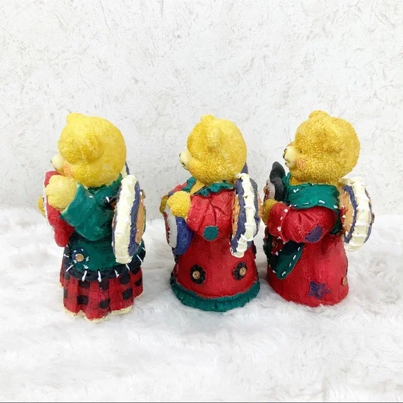 Vintage Dolgencorp joy angel Christmas bear figures patchwork holiday - Picture 7 of 13